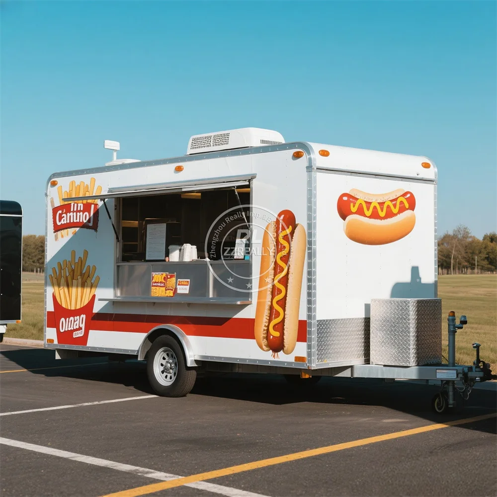 Concession Street Custom Mobile Kitchen BBQ Burger Pizza Fast Food Trailer Snack Machines Food Truck With DOT Approved
Concession Street Custom Mobile Kitchen BBQ Burger Pizza Fast Food Trailer Snack Machines Food Truck With DOT Approved