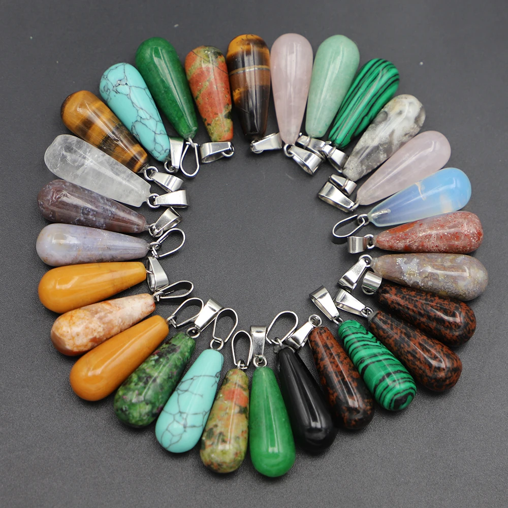 New Natural Stone Quartz Crystal Drops Pendants Tiger Aye Opalite Mix Charms Water For Jewelry Making Necklace 24PCS Wholesale
New Natural Stone Quartz Crystal Drops Pendants Tiger Aye Opalite Mix Charms Water For Jewelry Making Necklace 24PCS Wholesale