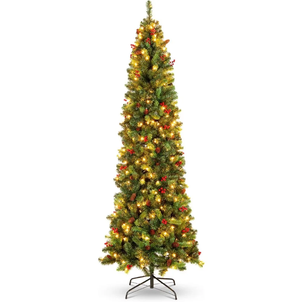 6ft Pre-Lit Spruce Pencil Christmas Tree Pre-Decorated for Home, Office, Party, Holiday Decoration w/ 618 T
6ft Pre-Lit Spruce Pencil Christmas Tree Pre-Decorated for Home, Office, Party, Holiday Decoration w/ 618 T