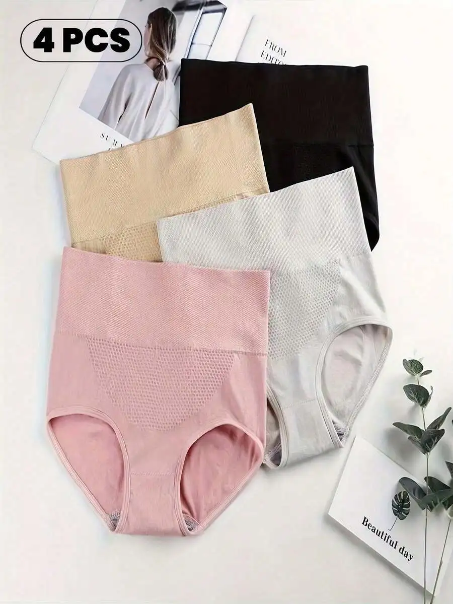 4 Pcs High Waist Women Panties Set Multicolor Solid Briefs
4 Pcs High Waist Women Panties Set Multicolor Solid Briefs