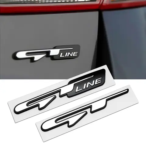 3D cromo letras de coche GT línea pegatina emblema Logo para Kia Ceed Picanto K5 Stonic Optima Sportage GT línea insignia calcomanía Accesorios