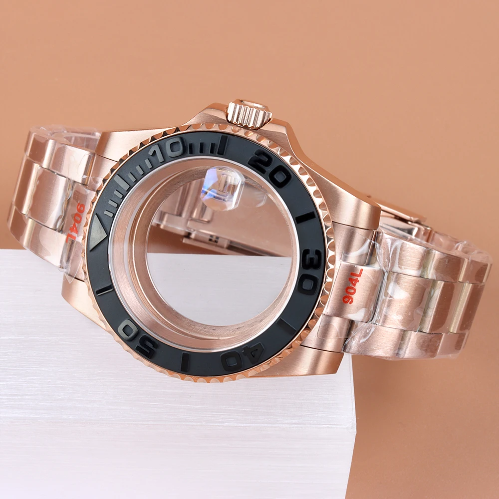 40mm NH35 Watch Case Rose Gold For Yacht-master SUB Seiko NH34 NH35 NH36 NH38 Movement Stainless Steel Oyster Strap NH35 Case 
40mm NH35 Watch Case Rose Gold For Yacht-master SUB Seiko NH34 NH35 NH36 NH38 Movement Stainless Steel Oyster Strap NH35 Case