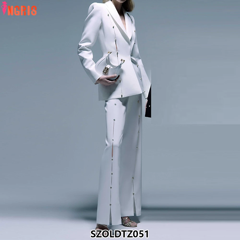 White Elegant Hollow Office Formal Professional Ladies Two-Piece Suit Pants Women's Blazer-SZOLDTZ051 
White Elegant Hollow Office Formal Professional Ladies Two-Piece Suit Pants Women's Blazer-SZOLDTZ051