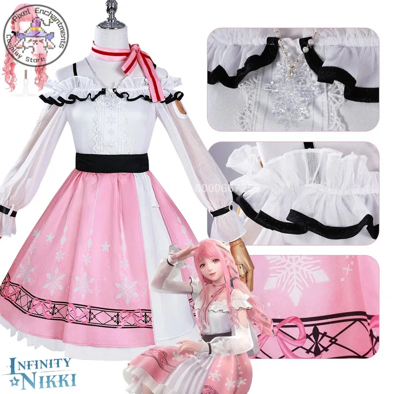 Hot Game Infinity Nikki Cosplay Costume Anime Pink Cute Dress Uniform Wig Full Set for Women Girls Halloween Role Play Comic Con
Hot Game Infinity Nikki Cosplay Costume Anime Pink Cute Dress Uniform Wig Full Set for Women Girls Halloween Role Play Comic Con