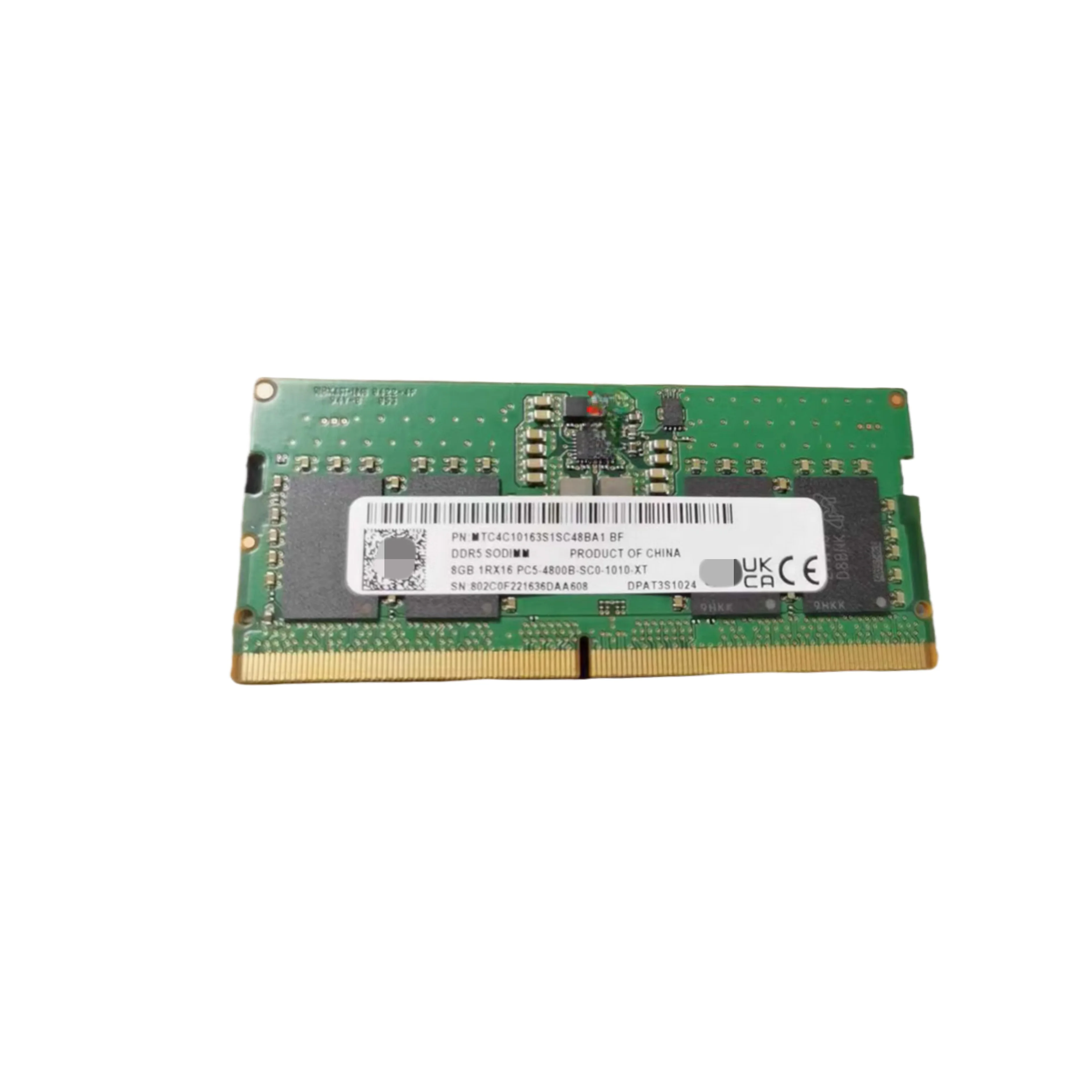 MTC4C10163S1SC48BA1 8G 1RX16 PC5 4800B DDR5 
MTC4C10163S1SC48BA1 8G 1RX16 PC5 4800B DDR5