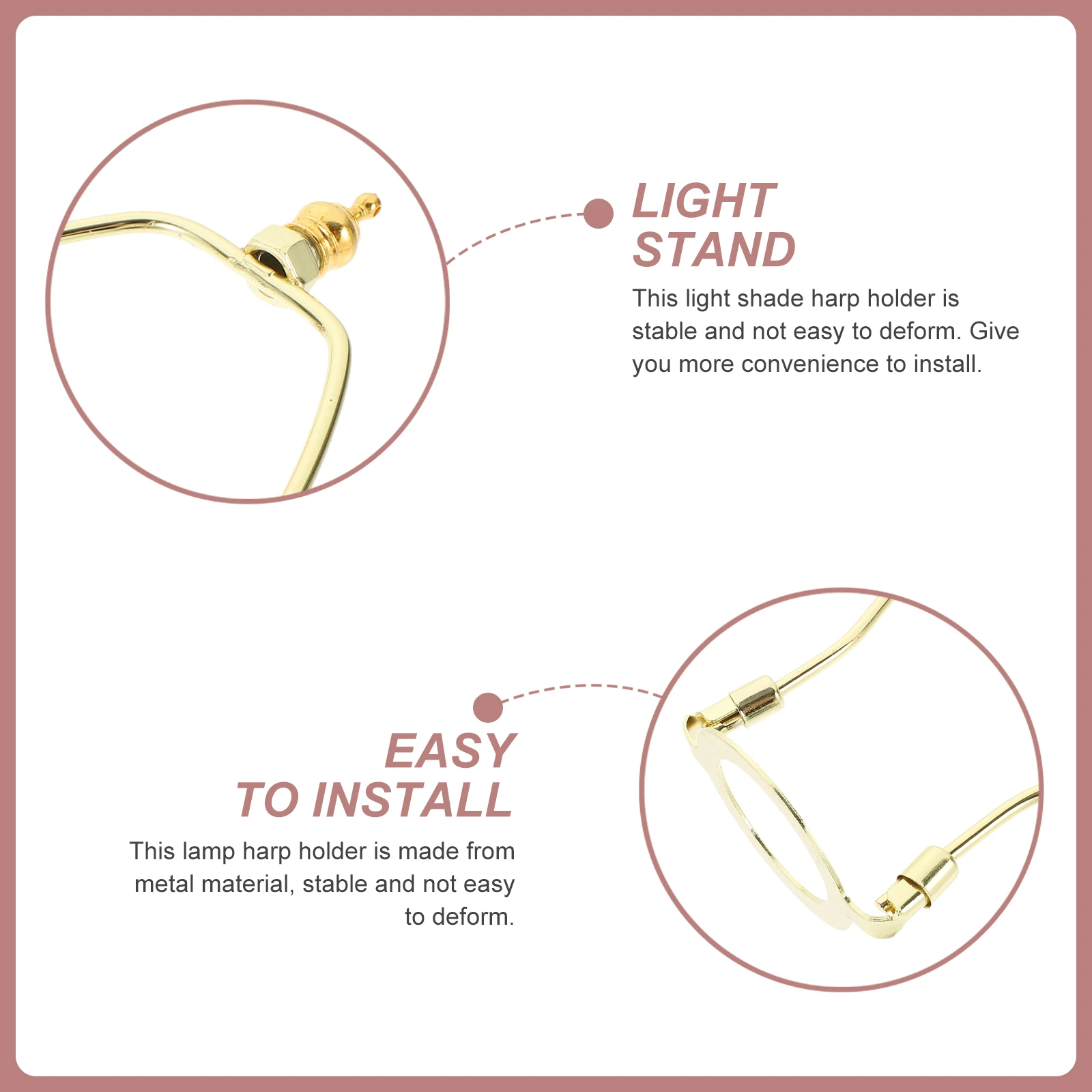 2Pcs Metal Alloy Lampshade Harp Holder Stable Non Deformable Table Floor Lamps Bracket Home Decorative Accessory E27
2Pcs Metal Alloy Lampshade Harp Holder Stable Non Deformable Table Floor Lamps Bracket Home Decorative Accessory E27