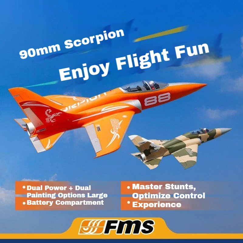 FMS RC Plane 90mm Scorpion V2 Upgraded, Large Outdoor Fixed-wing Electric Airplane Kit - High-Speed Performance Gift for Kids
FMS RC Plane 90mm Scorpion V2 Upgraded, Large Outdoor Fixed-wing Electric Airplane Kit - High-Speed Performance Gift for Kids