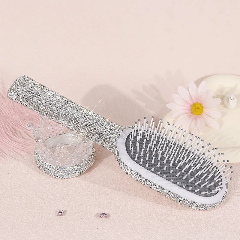 New Creative Diamond-encrusted Air Cushion Comb For Girls, Portable Makeup Comb, Anti-static Fluffy Air Bag Massage Comb
New Creative Diamond-encrusted Air Cushion Comb For Girls, Portable Makeup Comb, Anti-static Fluffy Air Bag Massage Comb