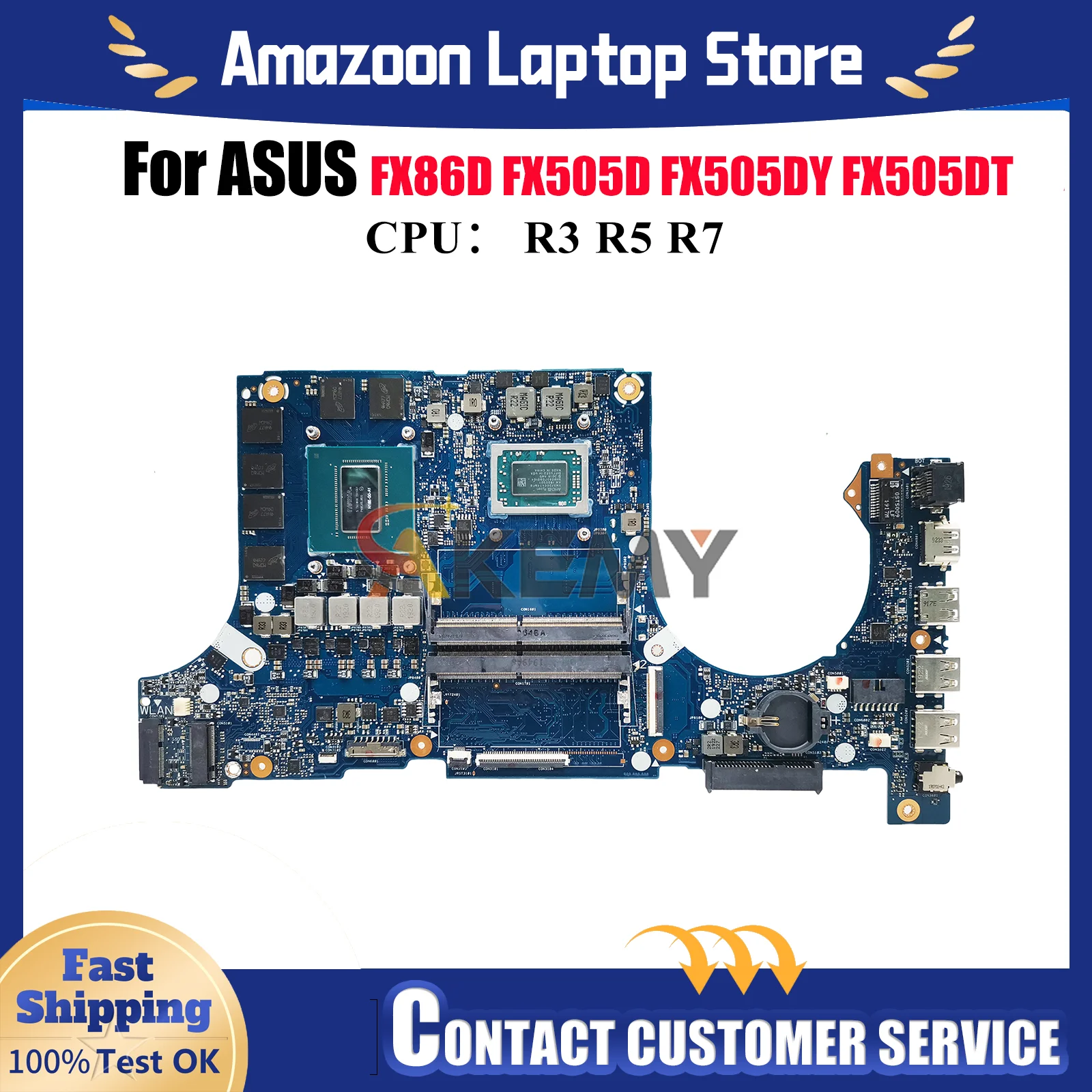 FX505DU Laptop Motherboard For ASUS TUF Gaming FX505GV FX505GU FX505GM FX86FE FX505 FX86FD Notebook Mainboard With R3 R5 R7 CPU
FX505DU Laptop Motherboard For ASUS TUF Gaming FX505GV FX505GU FX505GM FX86FE FX505 FX86FD Notebook Mainboard With R3 R5 R7 CPU