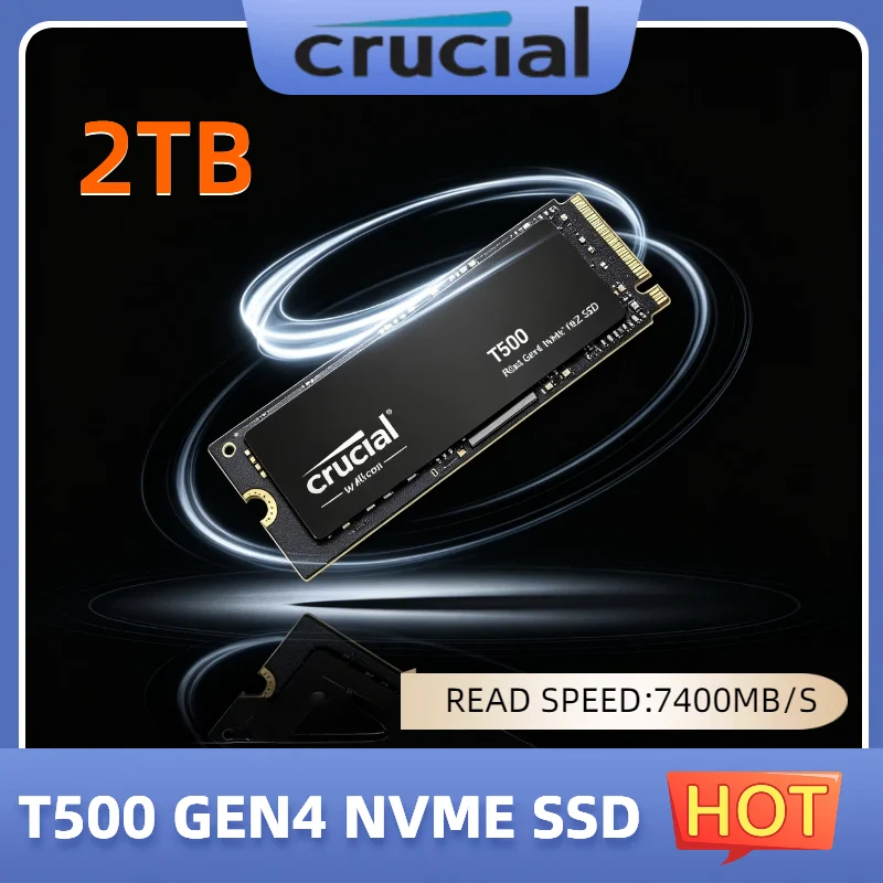 Crucial T500 500GB 1TB Gen4 NVMe M.2 Internal Gaming SSD Up to 7300MB/s for Desktop Laptop NEW Original OEM Package Max Pro
Crucial T500 500GB 1TB Gen4 NVMe M.2 Internal Gaming SSD Up to 7300MB/s for Desktop Laptop NEW Original OEM Package Max Pro