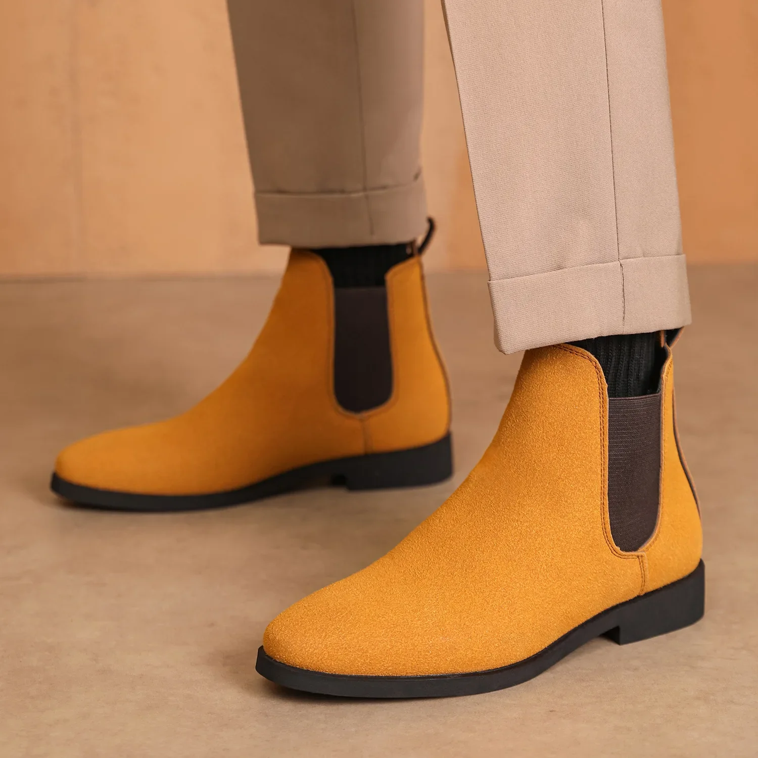 Whoholl Brand 2024 Men's Chelsea Boots, Business Flock Round Toe Slip-On Formal Footwear, Solid Leather Groom Shoes Size 39-48
Whoholl Brand 2024 Men's Chelsea Boots, Business Flock Round Toe Slip-On Formal Footwear, Solid Leather Groom Shoes Size 39-48