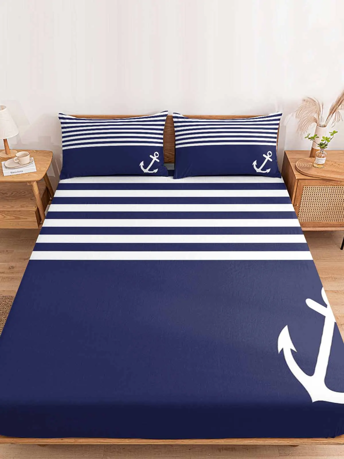 Наматрасник Королевский в полоску темно-синий с якорем, эластичная резиновая повязка, нескользящая простыня, Набор наволочек
Наматрасник Королевский в полоску темно-синий с якорем, эластичная резиновая повязка, нескользящая простыня, Набор наволочек