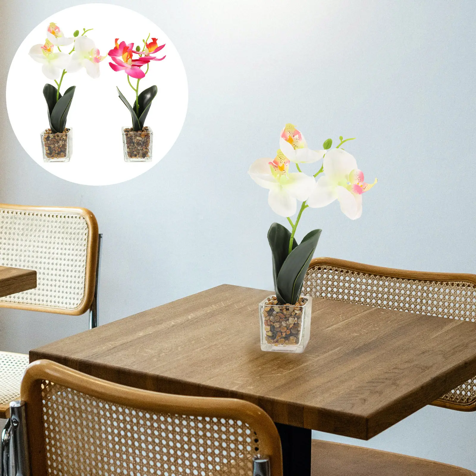 2Pcs Faux Phalaenopsis Bonsai Decor Set Premium Simulation Flower Arrangement Bright Vivid Color Natural Feel Office
2Pcs Faux Phalaenopsis Bonsai Decor Set Premium Simulation Flower Arrangement Bright Vivid Color Natural Feel Office