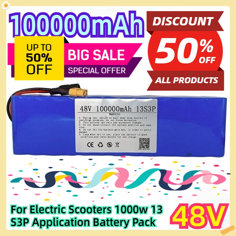 For Electric Scooters 48V 100Ah 1000w 13S3P Application Battery Pack
For Electric Scooters 48V 100Ah 1000w 13S3P Application Battery Pack