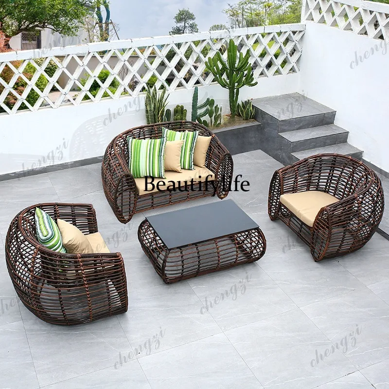 Outdoor sofa villa outdoor courtyard rattan chair set balcony leisure living room woven rattan coffee table
Outdoor sofa villa outdoor courtyard rattan chair set balcony leisure living room woven rattan coffee table
