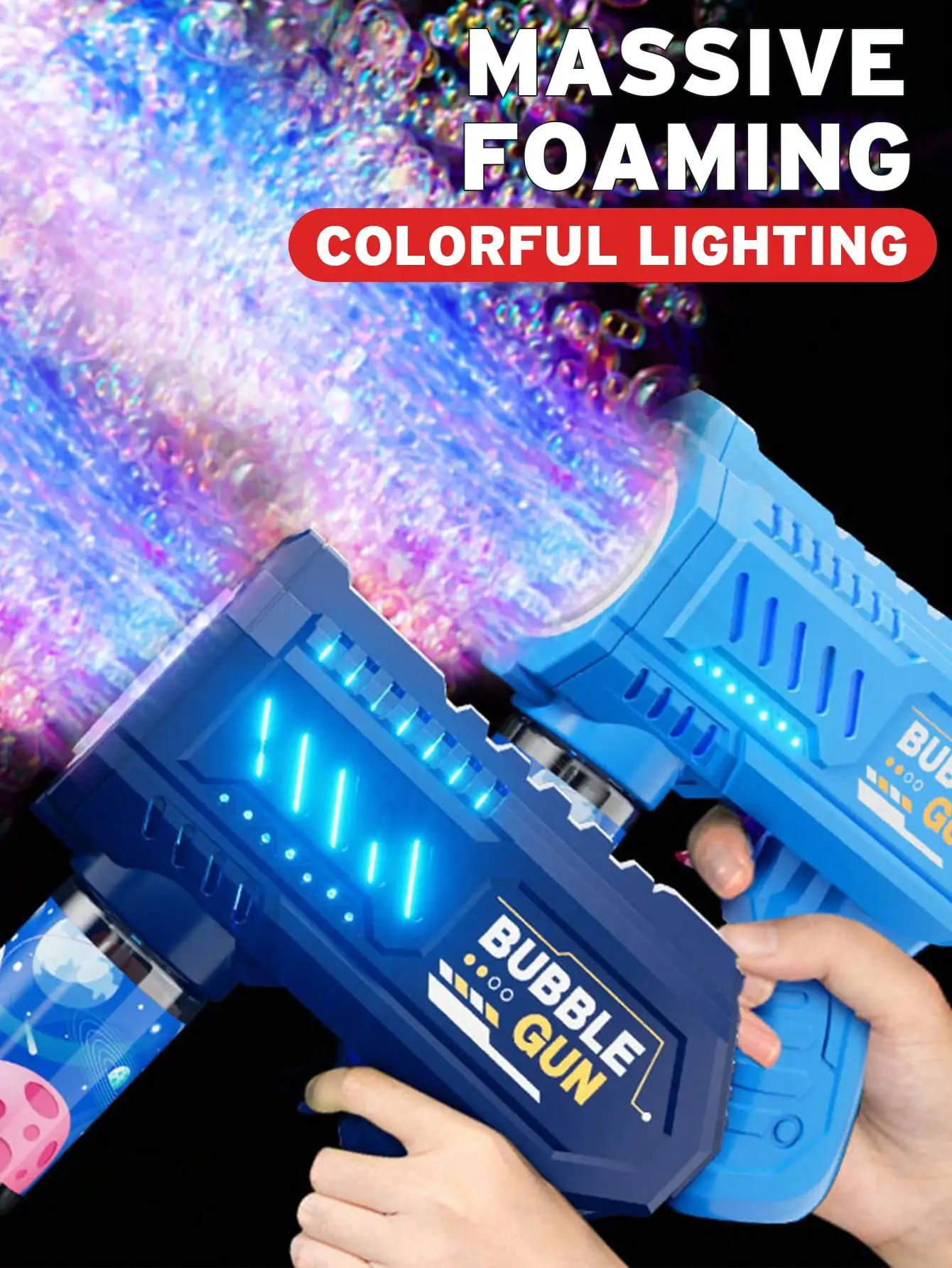 Handheld Gatling Bubble Machine, Multi-Hole One-Touch Blower for Kids Outdoor Summer
Handheld Gatling Bubble Machine, Multi-Hole One-Touch Blower for Kids Outdoor Summer