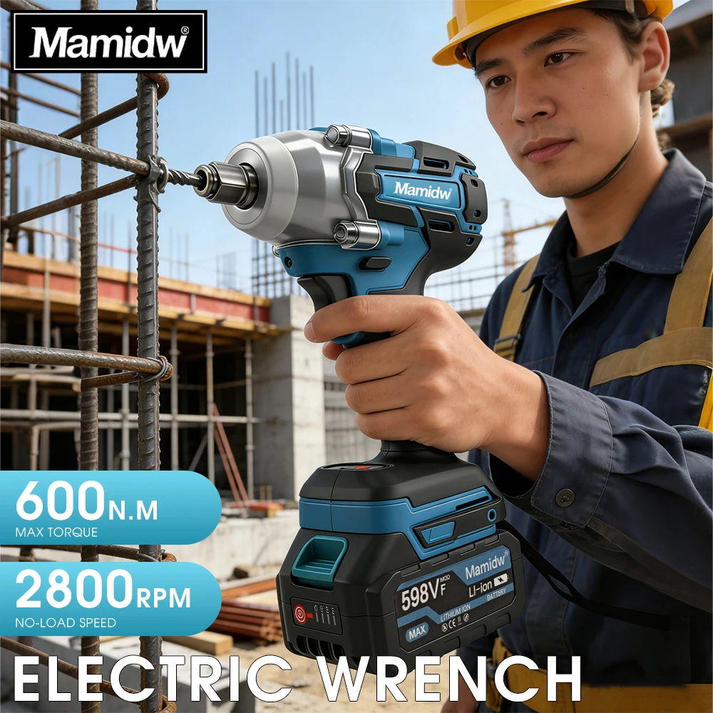 Mamidw 600N.M Cordless Impact Electric Wrench, Cordless High Power Shock Absorber for Car Repair, For 18v Battery
Mamidw 600N.M Cordless Impact Electric Wrench, Cordless High Power Shock Absorber for Car Repair, For 18v Battery