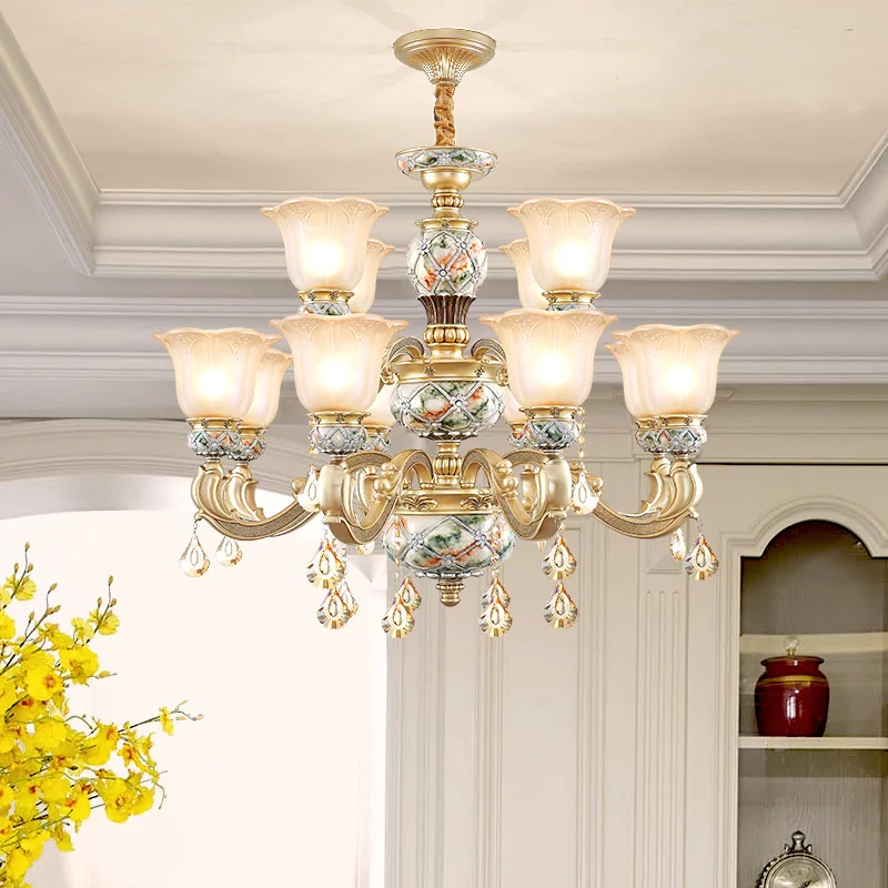 European-style Living Room Chandelier Luxury Atmosphere Retro Luxury Villa Hall Dining Room French Crystal LED Lamp Resin Lamps
European-style Living Room Chandelier Luxury Atmosphere Retro Luxury Villa Hall Dining Room French Crystal LED Lamp Resin Lamps