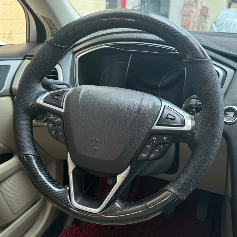 Чехол на руль автомобиля из натуральной кожи для Ford Mondeo Fusion 2013 2014-2019 EDGE, чехол на ручку, аксессуары для интерьера автомобиля
Чехол на руль автомобиля из натуральной кожи для Ford Mondeo Fusion 2013 2014-2019 EDGE, чехол на ручку, аксессуары для интерьера автомобиля