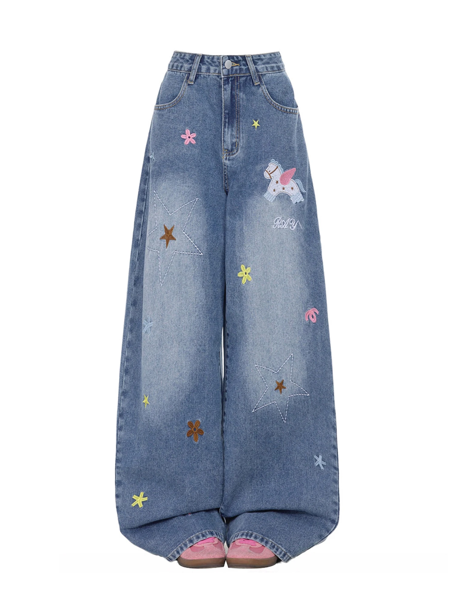Women's Blue Y2k Baggy Star Jeans Oversize Grunge Wide Jean Pants Vintage Harajuku Embroidery Denim Trousers Clothes Spring 2026
Women's Blue Y2k Baggy Star Jeans Oversize Grunge Wide Jean Pants Vintage Harajuku Embroidery Denim Trousers Clothes Spring 2026