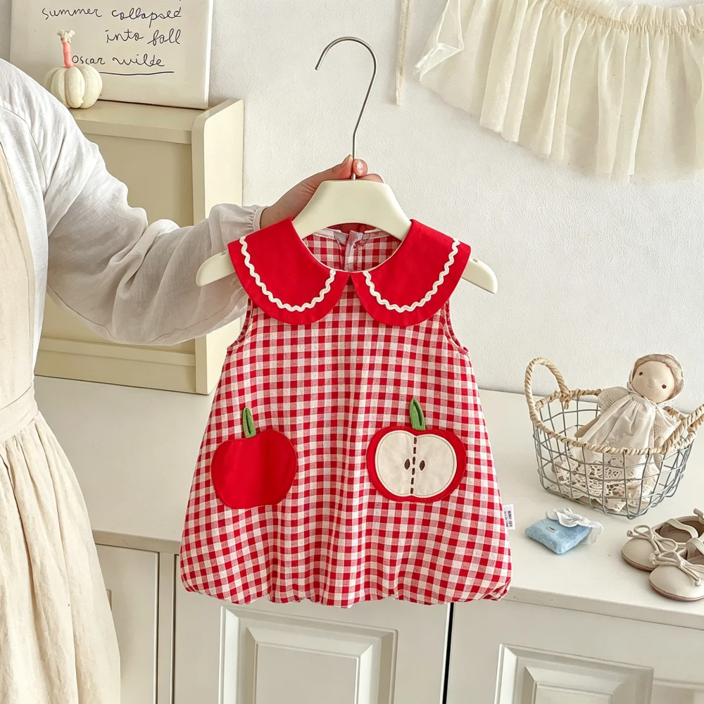 Baby Dress Summer Checkered Collar Sleeveless Girls' Dress Cute Beach Princess Children's Dress Baby Girl Clothes
Baby Dress Summer Checkered Collar Sleeveless Girls' Dress Cute Beach Princess Children's Dress Baby Girl Clothes 