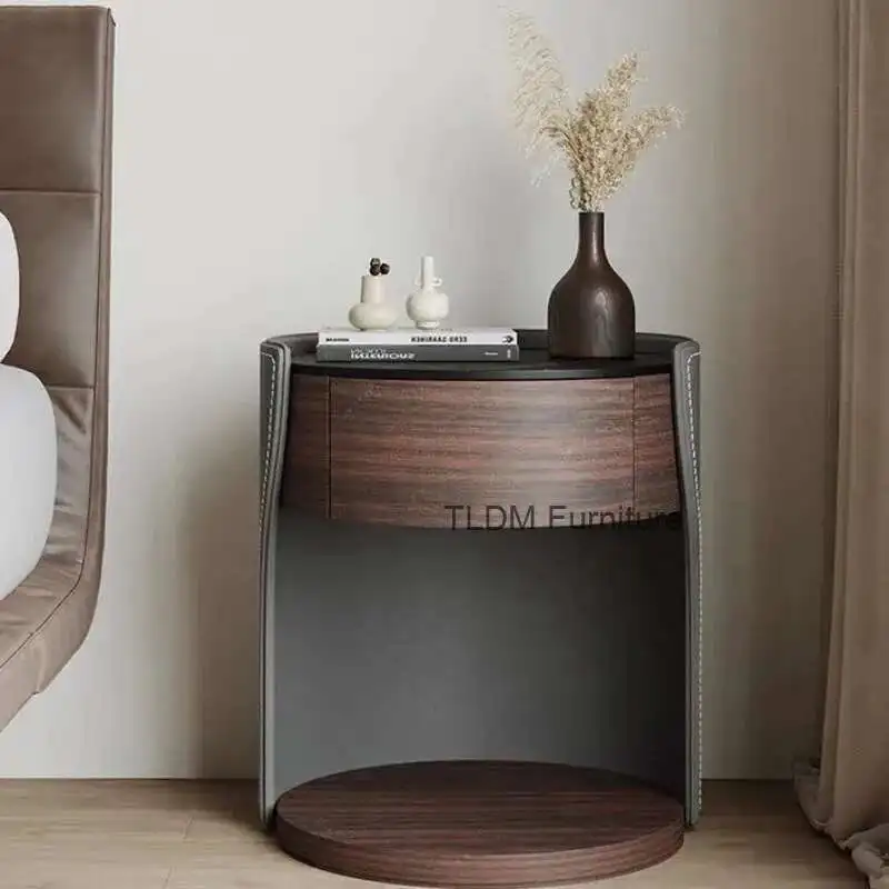 Semi-circular Design Rock Board Solid Wood Creative Light Luxury Bedside Table Small Bedroom High-end Leather Small Side Table
Semi-circular Design Rock Board Solid Wood Creative Light Luxury Bedside Table Small Bedroom High-end Leather Small Side Table