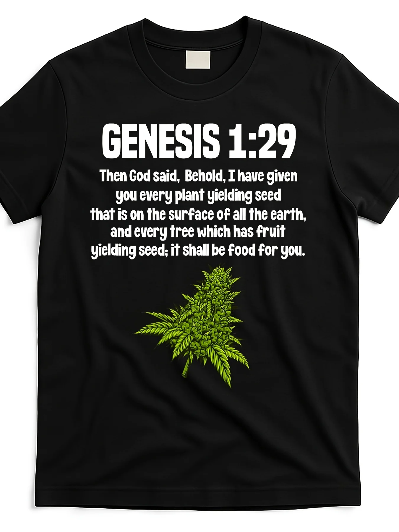 Genesis 1:29 Bible Verse & Leaf Graphic Print T-Shirt 100% Cotton O-Neck Short Sleeve Summer Casual Mens T-shirt Streetwear
Genesis 1:29 Bible Verse & Leaf Graphic Print T-Shirt 100% Cotton O-Neck Short Sleeve Summer Casual Mens T-shirt Streetwear