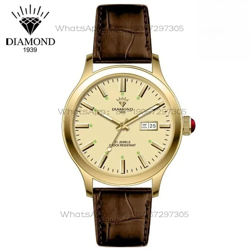 24-Hour Shipping Shanghai Diamond Automatic Machinery New Gold Retro Calendar Luminous Waterproof Men's Watch
24-Hour Shipping Shanghai Diamond Automatic Machinery New Gold Retro Calendar Luminous Waterproof Men's Watch