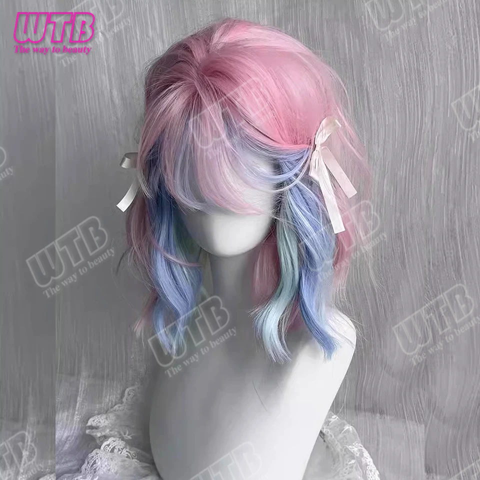 Colored Highlighted Synthetic Lolita Wig Short Curly Wig with Bangs Suitable for Women and Girls to Wear for Holidays and Events
Colored Highlighted Synthetic Lolita Wig Short Curly Wig with Bangs Suitable for Women and Girls to Wear for Holidays and Events