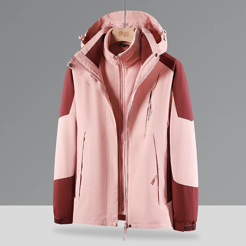 Men's Women's Waterproof Windproof Fleece Lined Jacket Hooded with Inner Warm Fleece Coat 3-in-1 Winter Coats Snow Ski Parkas
Men's Women's Waterproof Windproof Fleece Lined Jacket Hooded with Inner Warm Fleece Coat 3-in-1 Winter Coats Snow Ski Parkas
