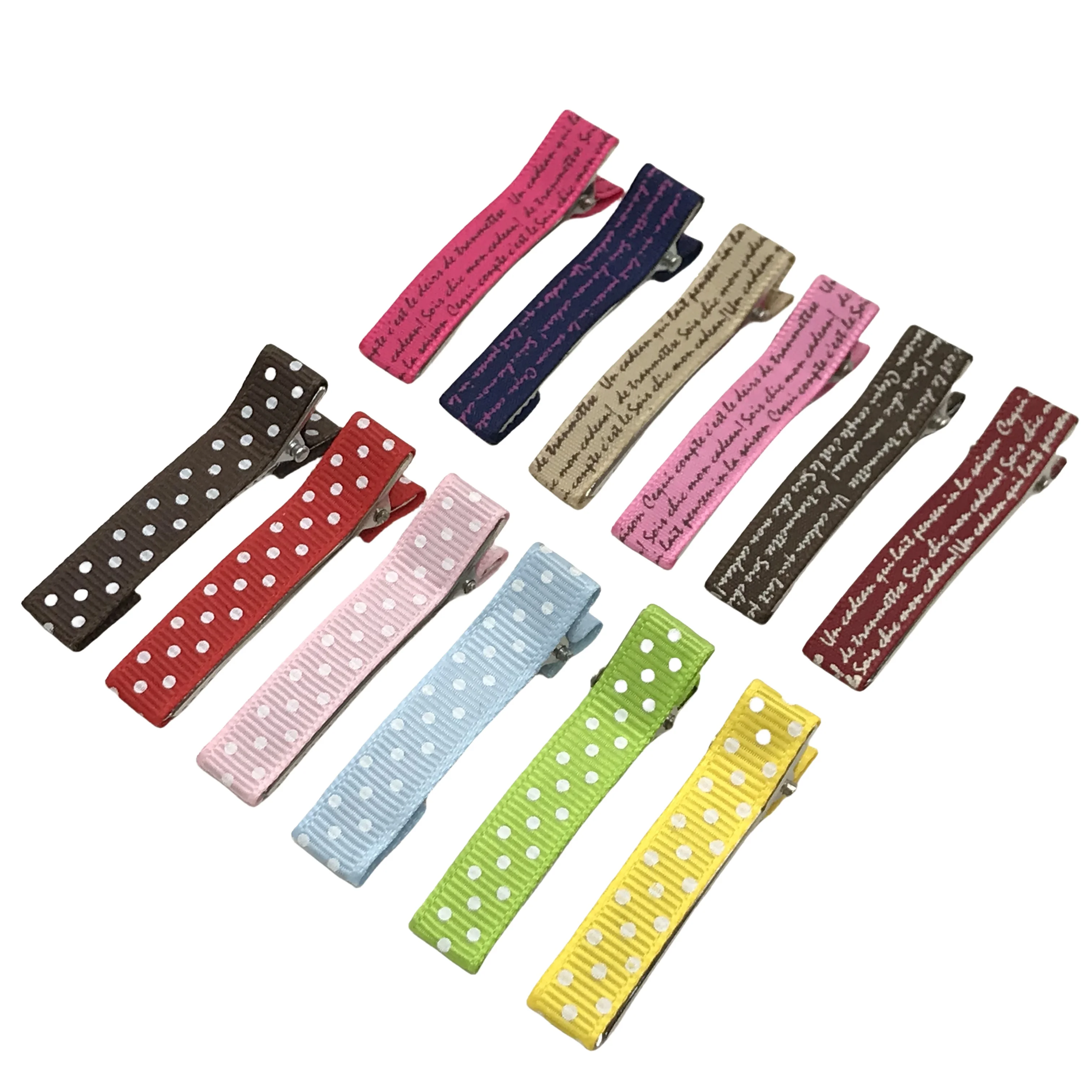 100Pcs Letter Polka Dot Print Grosgrain Ribbon Covered Metal Alligator Hair Clips Girls Duckbill Hairpins for DIY Hair Accessory
100Pcs Letter Polka Dot Print Grosgrain Ribbon Covered Metal Alligator Hair Clips Girls Duckbill Hairpins for DIY Hair Accessory
