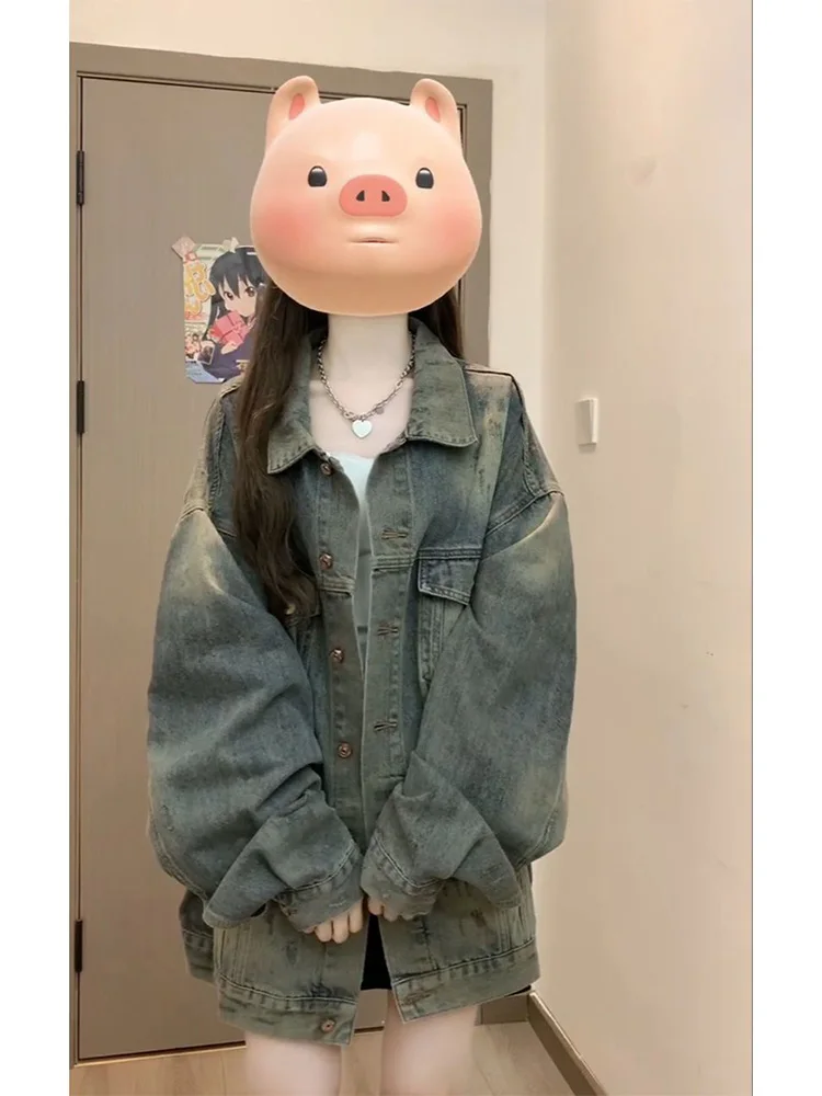 American Waed Denim Jaet Women's Spring Autumn 2025 New Retro Design Casual Loose Fit Casual Top Button up Coat
American Waed Denim Jaet Women's Spring Autumn 2025 New Retro Design Casual Loose Fit Casual Top Button up Coat