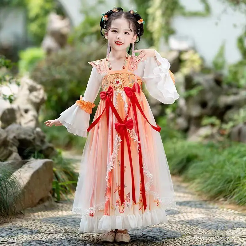 Girl Hanfu Dress 2023 Spring New Tang Suit Children Chinese Style Long Sleeve Patchwork Bow Princess Ancient Costume Vestido
Girl Hanfu Dress 2023 Spring New Tang Suit Children Chinese Style Long Sleeve Patchwork Bow Princess Ancient Costume Vestido