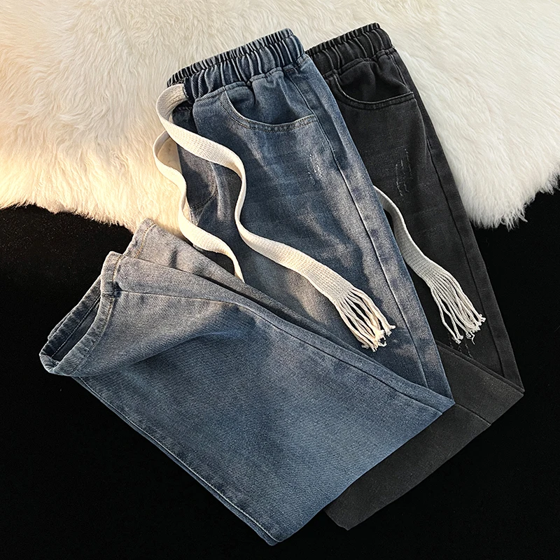 Washed Denim Jeans Men's Autumn New American Vibe Loose Straight Casual Long Pants Weaving Rope Jeans Teenage Fashion
Washed Denim Jeans Men's Autumn New American Vibe Loose Straight Casual Long Pants Weaving Rope Jeans Teenage Fashion