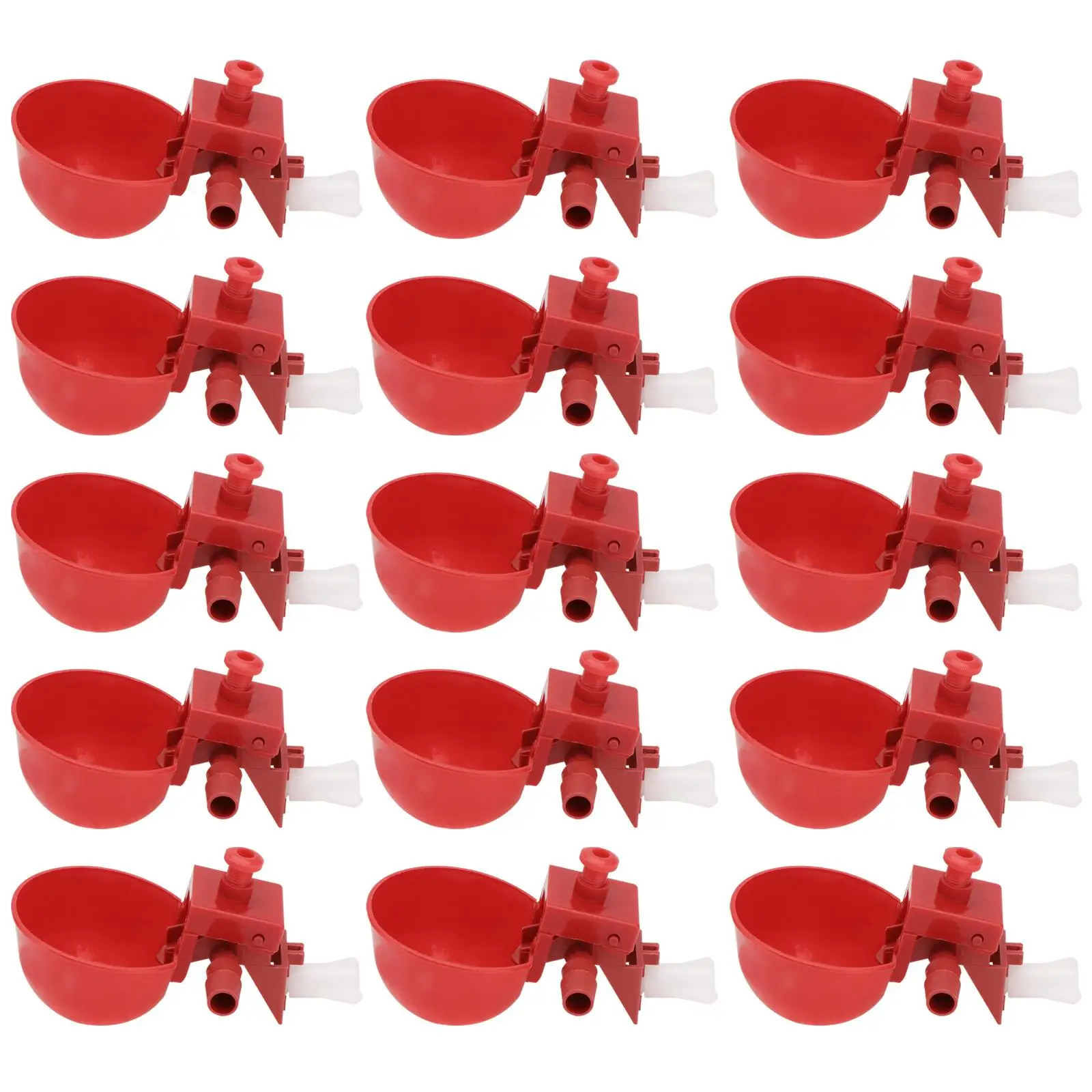 15pcs Chicken Waterer Durable Plastic Cups Automatic Poultry Drinkers for Chickens Pigeons Quail Pets Supplies
15pcs Chicken Waterer Durable Plastic Cups Automatic Poultry Drinkers for Chickens Pigeons Quail Pets Supplies