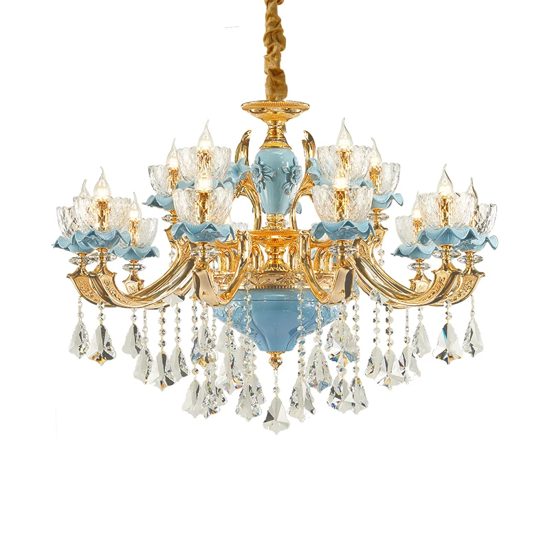 French Living Room Copper Ceramic Pendent Lamp Luxurious European Villa Dining Room Bedroom Crystal Chandelier Lights
French Living Room Copper Ceramic Pendent Lamp Luxurious European Villa Dining Room Bedroom Crystal Chandelier Lights