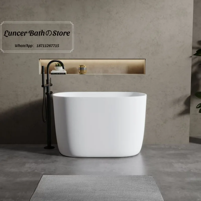 Freestanding One Piece Solid Surface Bathtub, Mini Artificial Stone Soaking Tub for Small Bathroom, Apartment, Hotel
Freestanding One Piece Solid Surface Bathtub, Mini Artificial Stone Soaking Tub for Small Bathroom, Apartment, Hotel