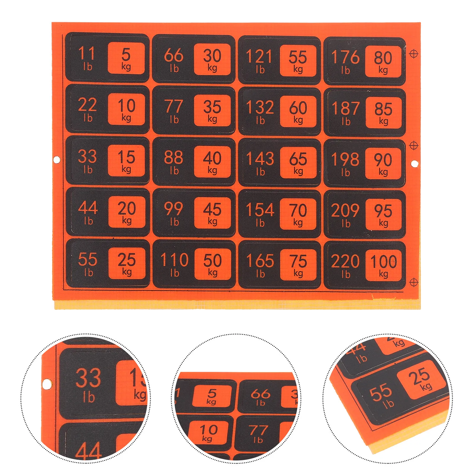 1 Sheet Gym Weight Sticker Labels Self-Adhesive Reusable Weight Tags for Equipment Identification Adjustable Fitness Training
1 Sheet Gym Weight Sticker Labels Self-Adhesive Reusable Weight Tags for Equipment Identification Adjustable Fitness Training