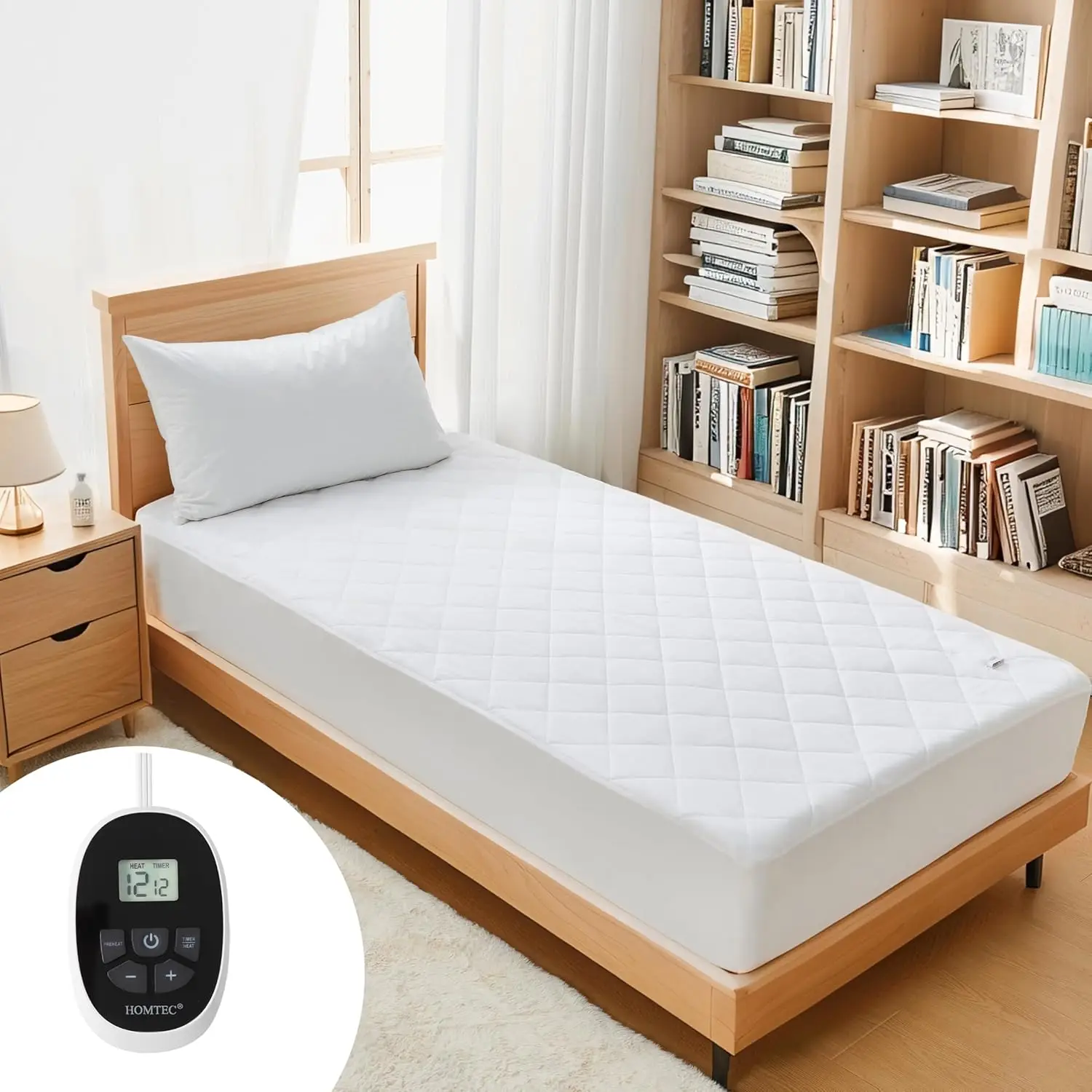 Наматрасник с подогревом полноразмерный, 12 уровней нагрева, автоматическое отключение, функция предварительного нагрева и памяти, моющийся чехол
Наматрасник с подогревом полноразмерный, 12 уровней нагрева, автоматическое отключение, функция предварительного нагрева и памяти, моющийся чехол