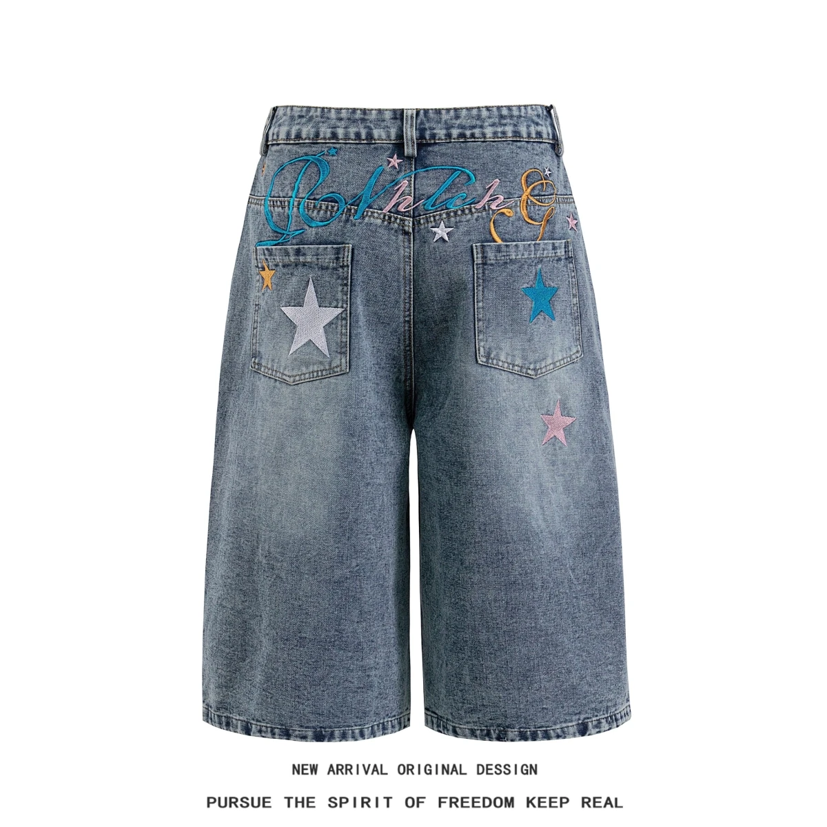 American Style Washed Denim Embroidered Lettering Loose Straight Leg Wide Leg Shorts mid Waist Zipper Casual Teen Jeans
American Style Washed Denim Embroidered Lettering Loose Straight Leg Wide Leg Shorts mid Waist Zipper Casual Teen Jeans