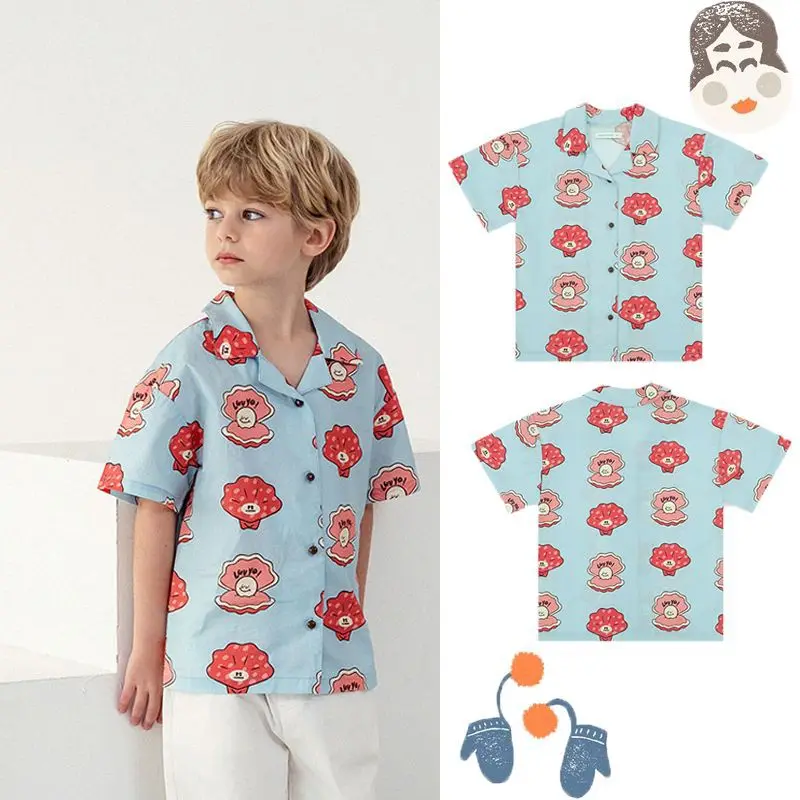 Jenny&Dave Spot 2023 Summer New Children's Casual Top with Cartoon Shell Letter Full Print Shirt Short Sleeve T
Jenny&Dave Spot 2023 Summer New Children's Casual Top with Cartoon Shell Letter Full Print Shirt Short Sleeve T