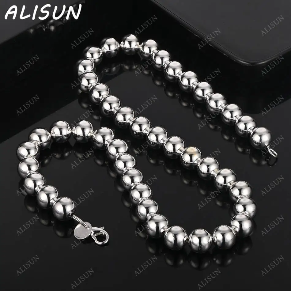ALISUN 925 Sterling Silver 10MM 50cm Round Bead Chain Necklace For Women Anniversary Gift Popular Wild Fashion Romantic Jewelry
ALISUN 925 Sterling Silver 10MM 50cm Round Bead Chain Necklace For Women Anniversary Gift Popular Wild Fashion Romantic Jewelry