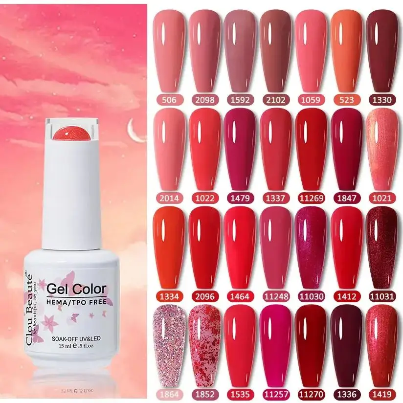 Clou Beaute HEMA TPO FREE Gel Nail Polish Semi-permanent Hybrid Black Red Color Gel Polish Nail Art UV Nail Enamels Varnish
Clou Beaute HEMA TPO FREE Gel Nail Polish Semi-permanent Hybrid Black Red Color Gel Polish Nail Art UV Nail Enamels Varnish