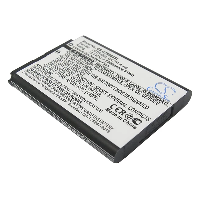 Cameron Sino 1300mAh Battery For Nintendo 3DS CTR-001 MIN-CTR-001 2DS XL JAN-001 Switch Pro Controller C/CTR-A-AB CTR-003
Cameron Sino 1300mAh Battery For Nintendo 3DS CTR-001 MIN-CTR-001 2DS XL JAN-001 Switch Pro Controller C/CTR-A-AB CTR-003