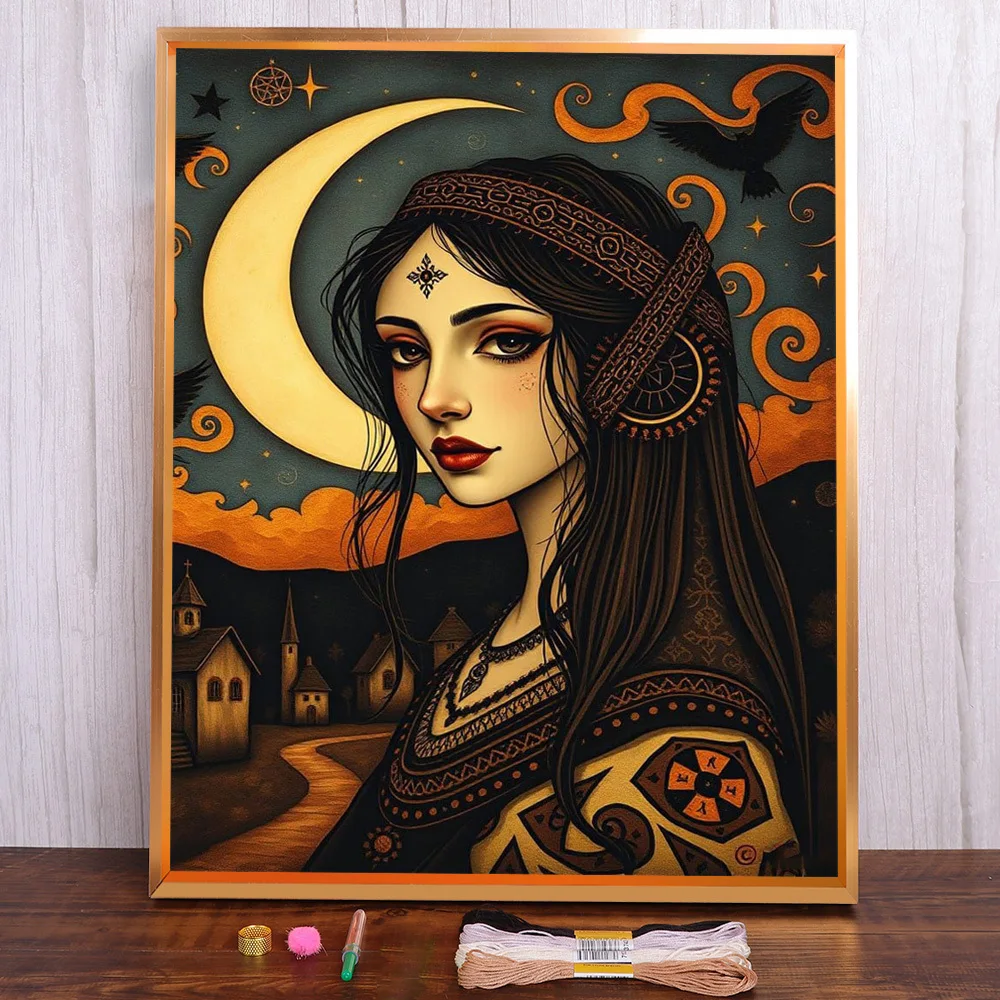 Portrait Girl Moon Pre-Printed 11CT Cross-Stitch Kit Embroidery Handicraft Handiwork Handmade Hobby Home Decor Needle Magic
Portrait Girl Moon Pre-Printed 11CT Cross-Stitch Kit Embroidery Handicraft Handiwork Handmade Hobby Home Decor Needle Magic