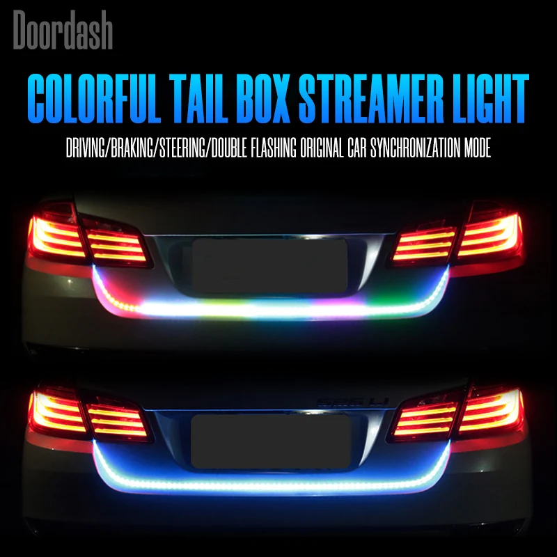 Colorful Streamer Car Tail Box Light LED Turn Signal Stylish Lamp Car Taillight Warning Lights Trunk Brake DIY Lamps
Colorful Streamer Car Tail Box Light LED Turn Signal Stylish Lamp Car Taillight Warning Lights Trunk Brake DIY Lamps