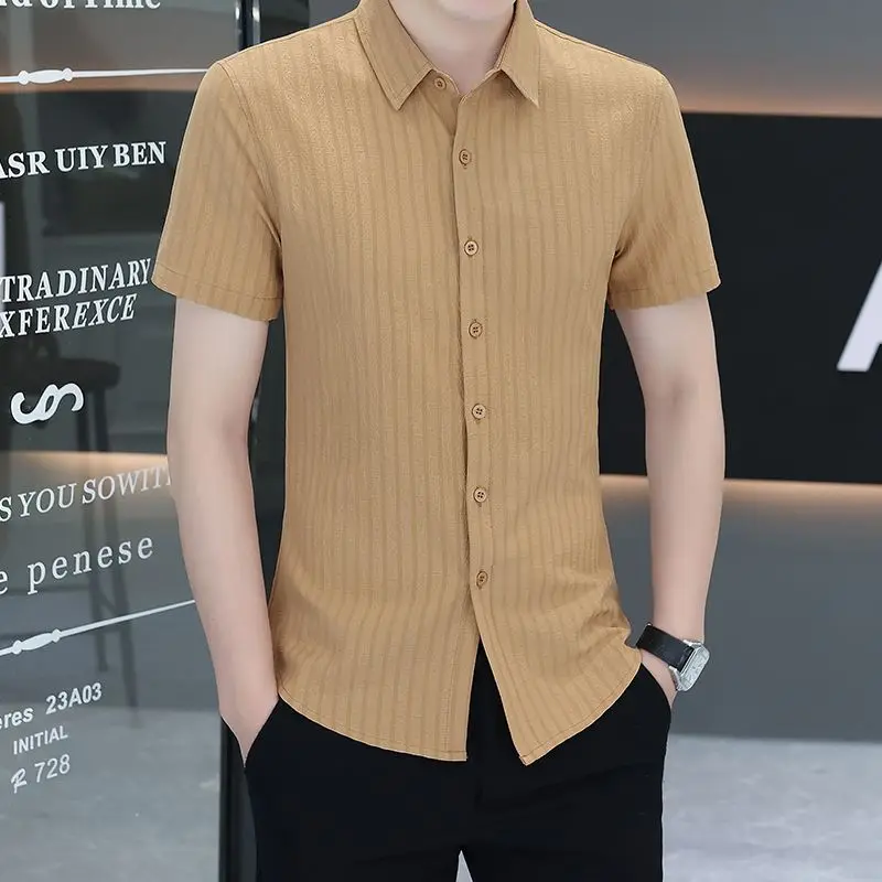 Mens Vertical Striped Textured Short Sleeve Slim Fit Casual Shirt
Mens Vertical Striped Textured Short Sleeve Slim Fit Casual Shirt