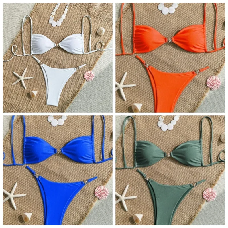 Sexy Triangle Mini Bikini Set Micro Thongs Solid Swimsuit Women Bathing Suit Biquini Bandage Beachwear Swimwear Thong Bikini
Sexy Triangle Mini Bikini Set Micro Thongs Solid Swimsuit Women Bathing Suit Biquini Bandage Beachwear Swimwear Thong Bikini