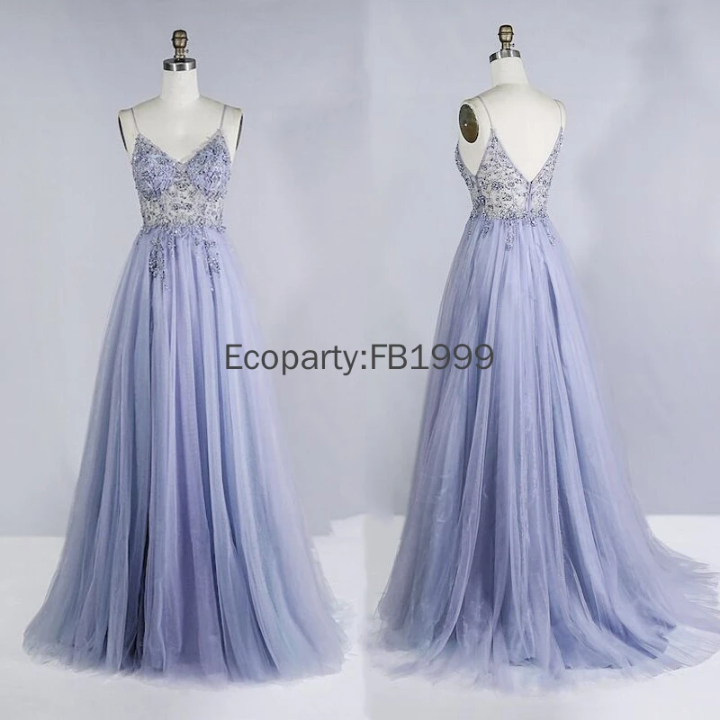 Women Elegant Spaghetti Straps Blue A Line Evening Dresses Sexy V-Neck Rhinestones Beading Formal Prom Gowns Lady Party Vestidos
Women Elegant Spaghetti Straps Blue A Line Evening Dresses Sexy V-Neck Rhinestones Beading Formal Prom Gowns Lady Party Vestidos