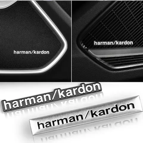 Harman Kardon BOSE Badge aluminum 3D car audio stickers For bmw Dacia Alfa Romeo Lada Skoda Hyundai Infiniti Volvo Audi Jaguar